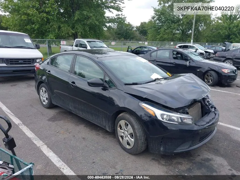 2017 Kia Forte Lx VIN: 3KPFK4A70HE040220 Lot: 40443580