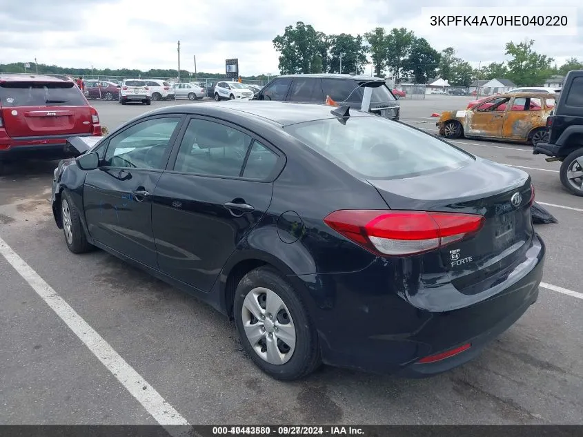 2017 Kia Forte Lx VIN: 3KPFK4A70HE040220 Lot: 40443580