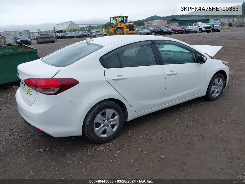 2017 Kia Forte Lx VIN: 3KPFK4A75HE100833 Lot: 40445856