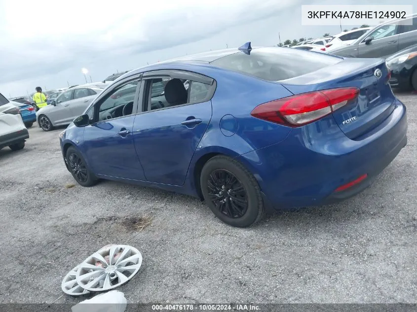 2017 Kia Forte Lx VIN: 3KPFK4A78HE124902 Lot: 40476178