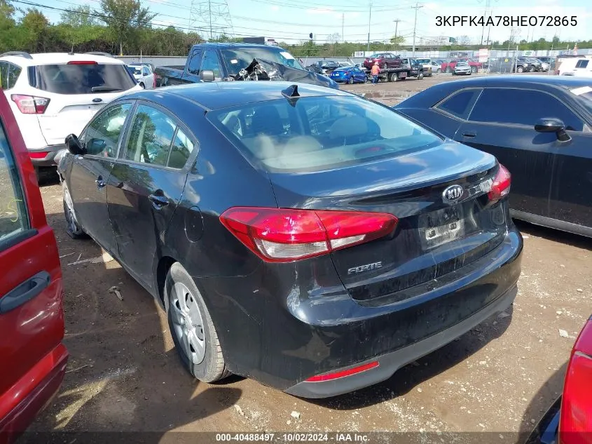 2017 Kia Forte Lx VIN: 3KPFK4A78HEO72865 Lot: 40488497