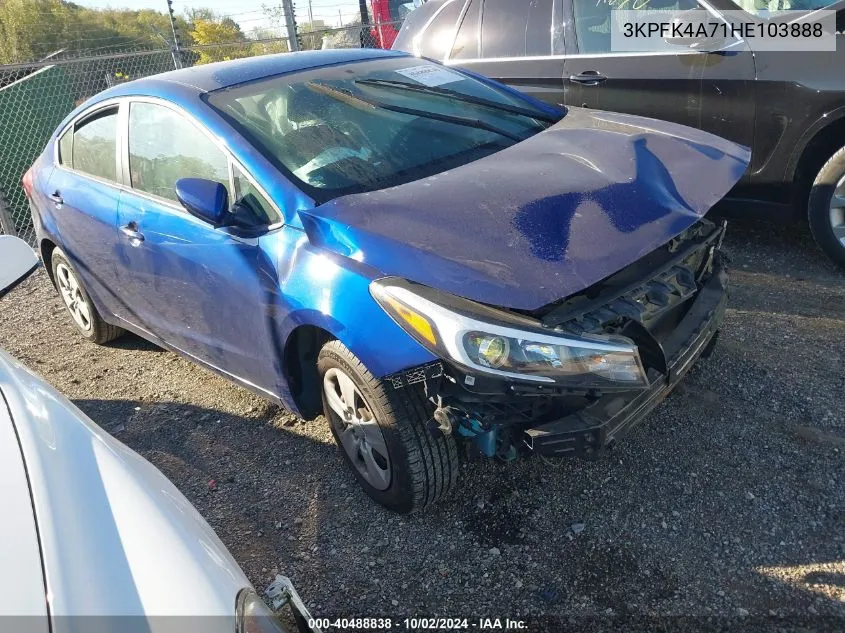 2017 Kia Forte Lx VIN: 3KPFK4A71HE103888 Lot: 40488838