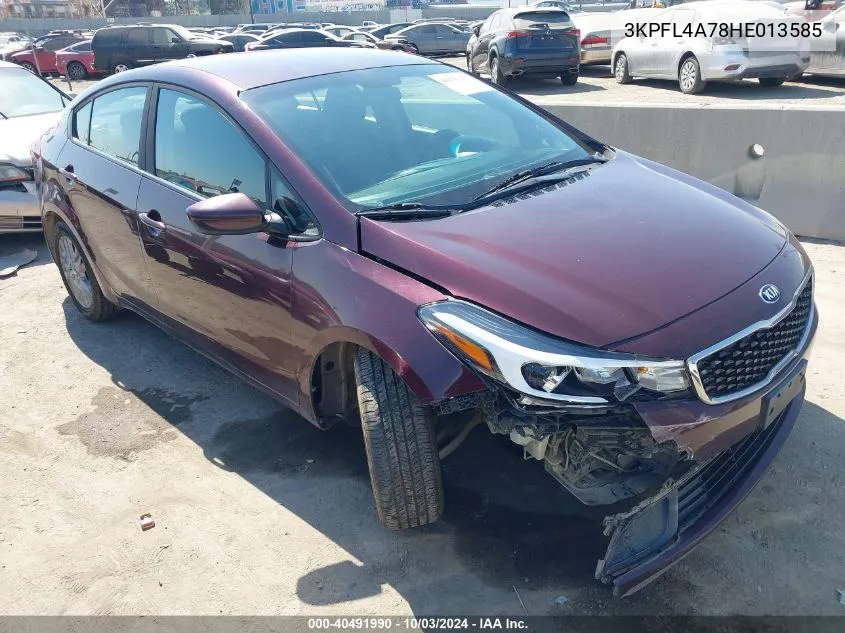 2017 Kia Forte Lx VIN: 3KPFL4A78HE013585 Lot: 40491990