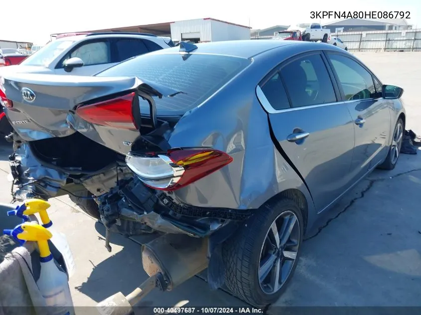 2017 Kia Forte Ex VIN: 3KPFN4A80HE086792 Lot: 40497687