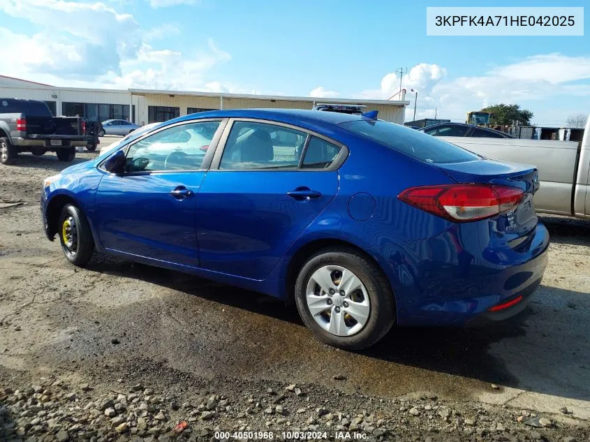 2017 Kia Forte Lx VIN: 3KPFK4A71HE042025 Lot: 40501968