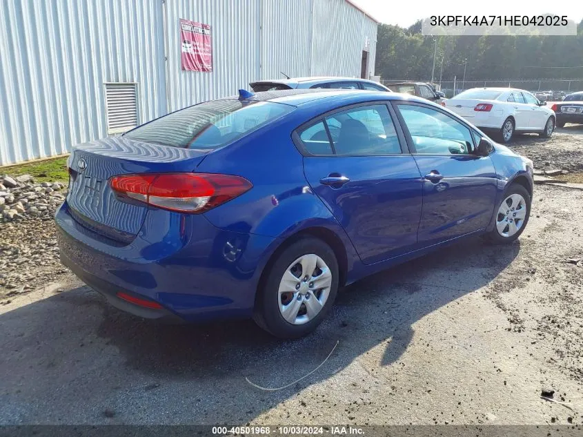 2017 Kia Forte Lx VIN: 3KPFK4A71HE042025 Lot: 40501968