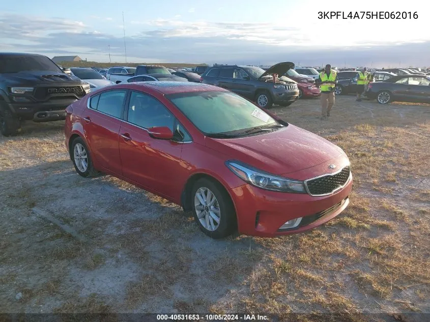 2017 Kia Forte Lx/S VIN: 3KPFL4A75HE062016 Lot: 40531653