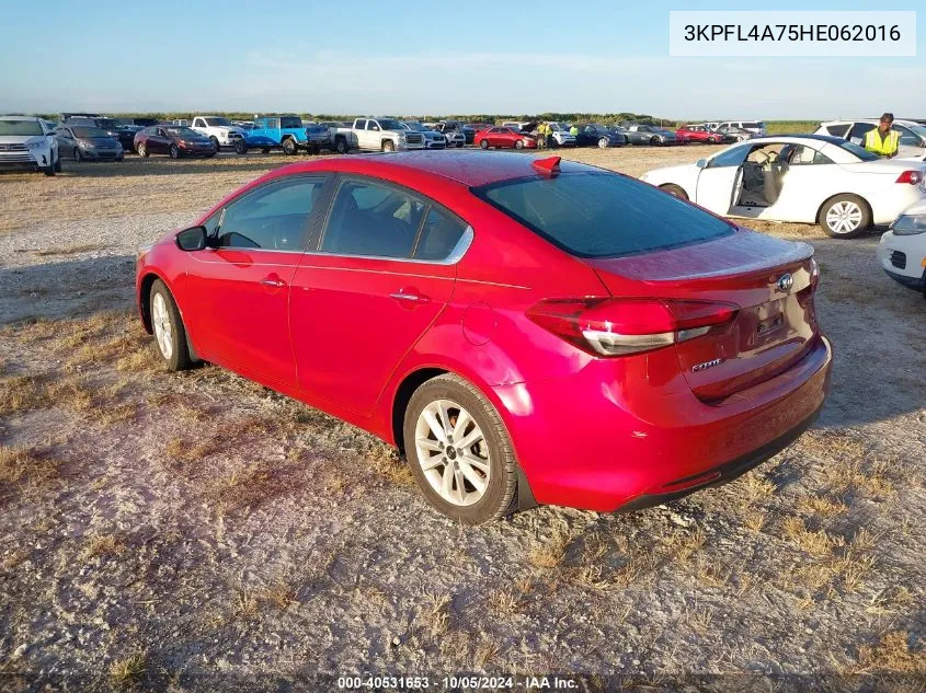 2017 Kia Forte Lx/S VIN: 3KPFL4A75HE062016 Lot: 40531653