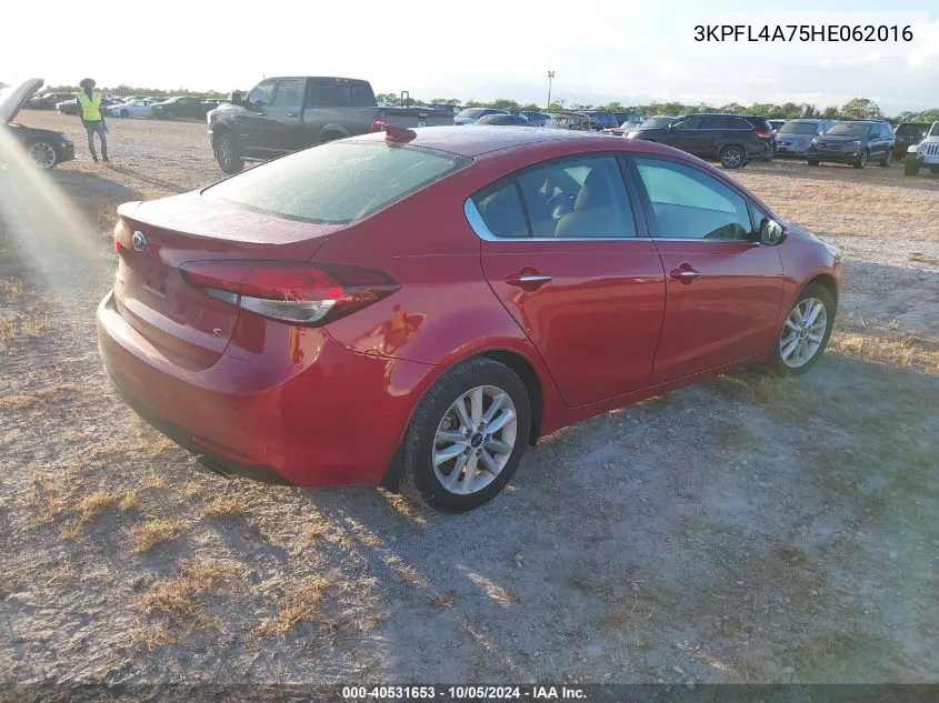 2017 Kia Forte Lx/S VIN: 3KPFL4A75HE062016 Lot: 40531653