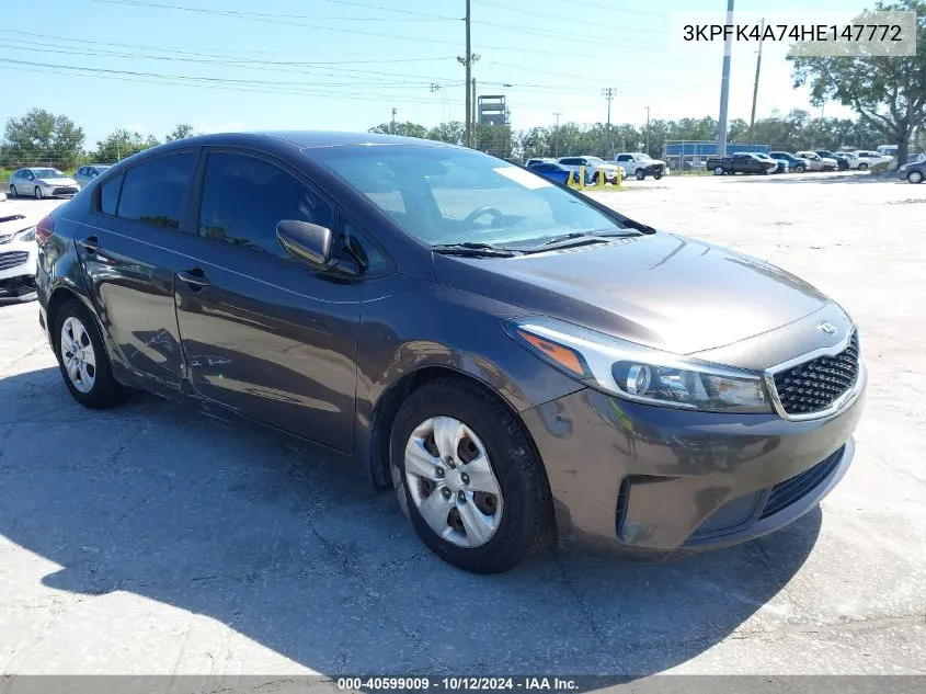 2017 Kia Forte Lx VIN: 3KPFK4A74HE147772 Lot: 40599009