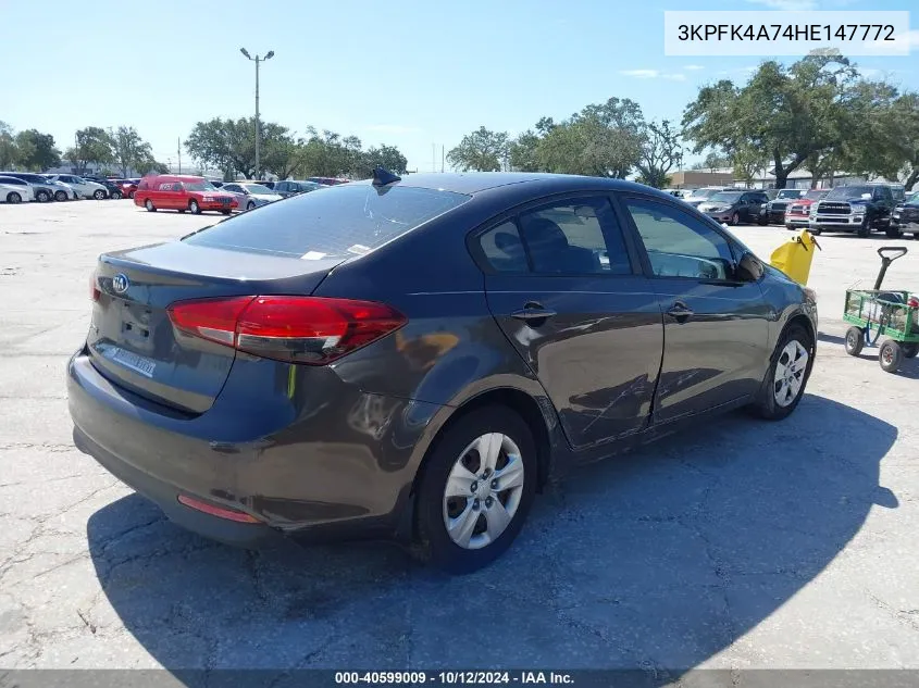 2017 Kia Forte Lx VIN: 3KPFK4A74HE147772 Lot: 40599009