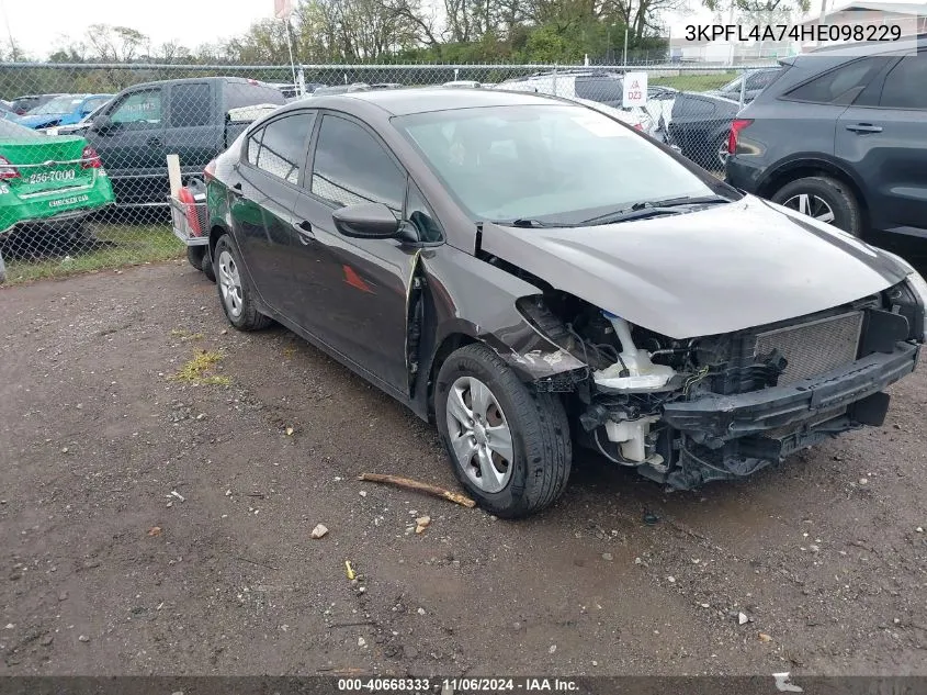 2017 Kia Forte Lx VIN: 3KPFL4A74HE098229 Lot: 40668333