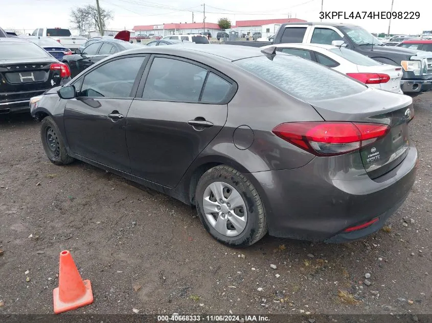 2017 Kia Forte Lx VIN: 3KPFL4A74HE098229 Lot: 40668333