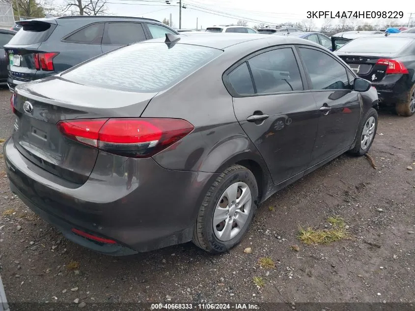 2017 Kia Forte Lx VIN: 3KPFL4A74HE098229 Lot: 40668333