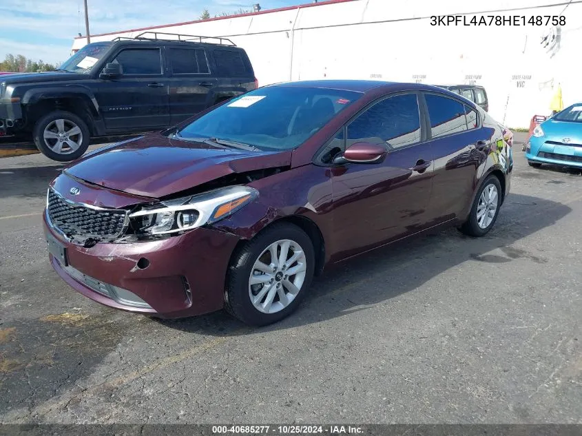 2017 Kia Forte Lx VIN: 3KPFL4A78HE148758 Lot: 40685277