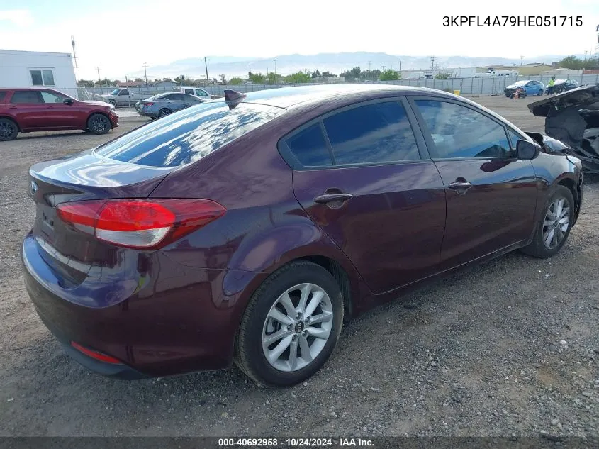 2017 Kia Forte Lx VIN: 3KPFL4A79HE051715 Lot: 40692958