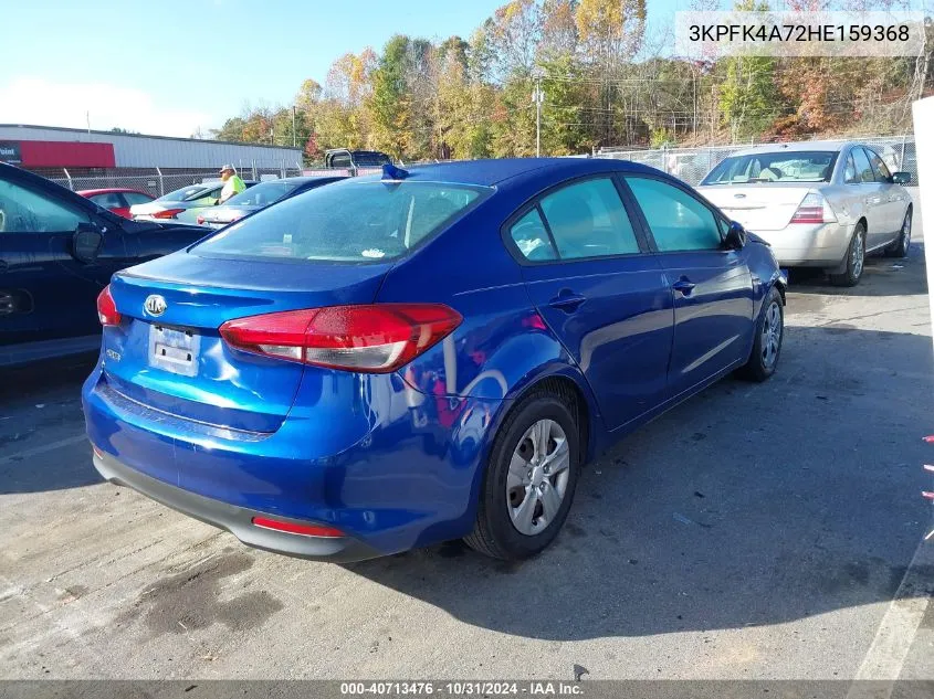 2017 Kia Forte Lx VIN: 3KPFK4A72HE159368 Lot: 40713476