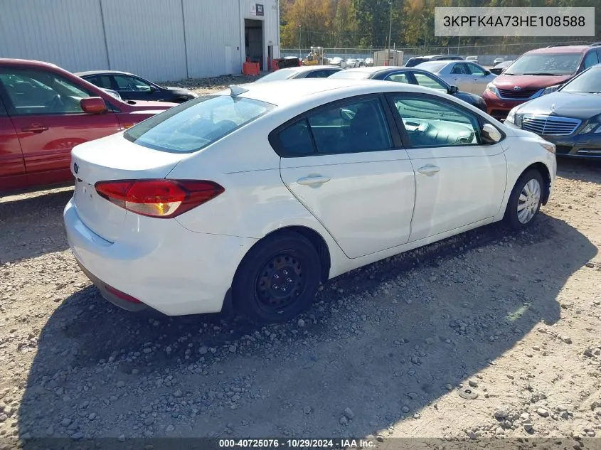 2017 Kia Forte Lx VIN: 3KPFK4A73HE108588 Lot: 40725076