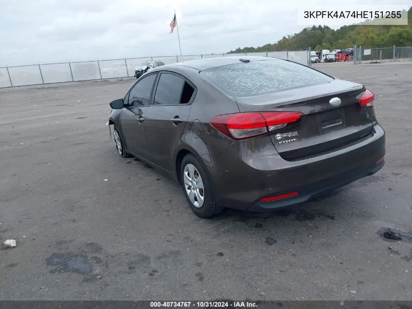 2017 Kia Forte Lx VIN: 3KPFK4A74HE151255 Lot: 40734767