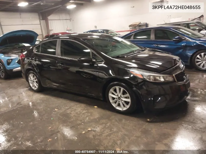 2017 Kia Forte S VIN: 3KPFL4A72HE048655 Lot: 40754907