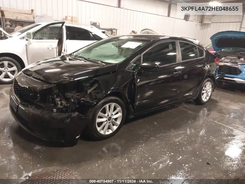 2017 Kia Forte S VIN: 3KPFL4A72HE048655 Lot: 40754907