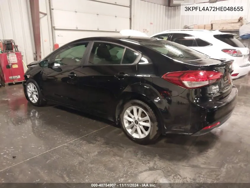 2017 Kia Forte S VIN: 3KPFL4A72HE048655 Lot: 40754907