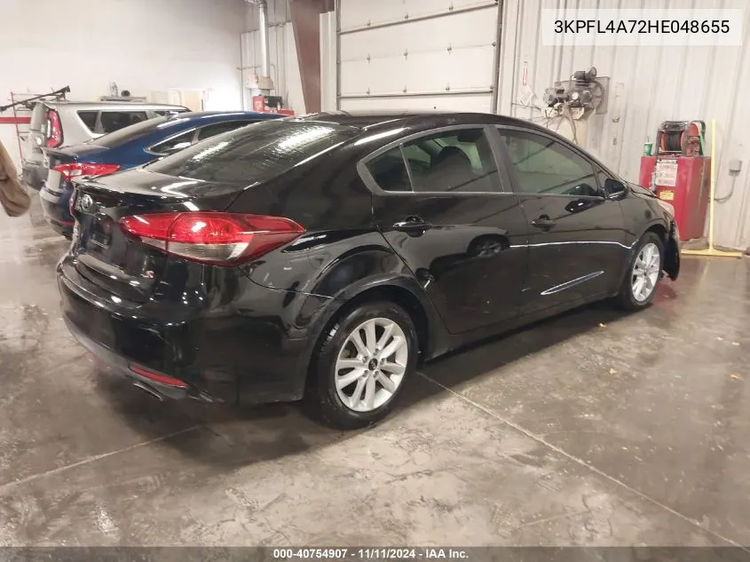 2017 Kia Forte S VIN: 3KPFL4A72HE048655 Lot: 40754907