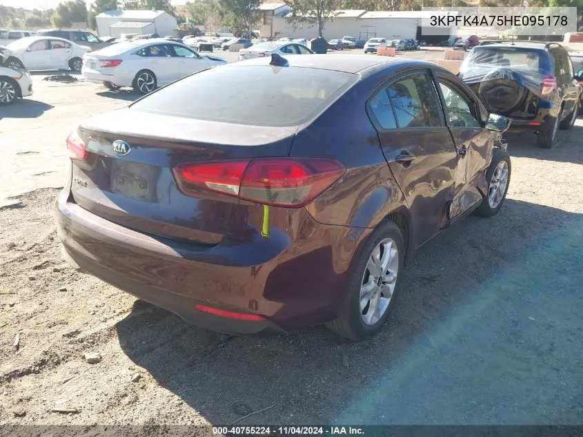 2017 Kia Forte Lx VIN: 3KPFK4A75HE095178 Lot: 40755224