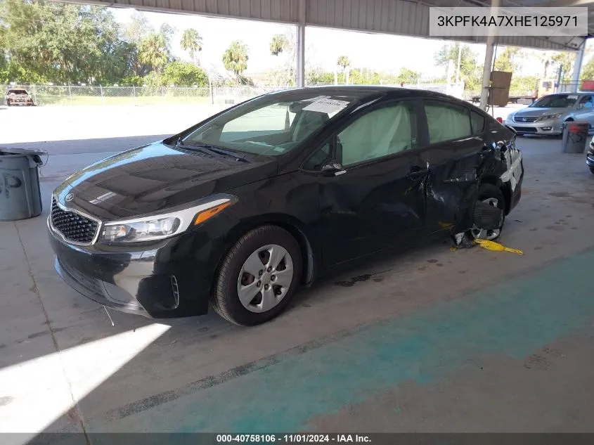 2017 Kia Forte Lx VIN: 3KPFK4A7XHE125971 Lot: 40758106