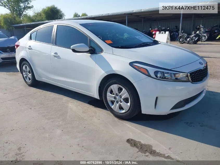 2017 Kia Forte Lx VIN: 3KPFK4A7XHE112475 Lot: 40762895