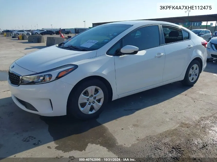 2017 Kia Forte Lx VIN: 3KPFK4A7XHE112475 Lot: 40762895