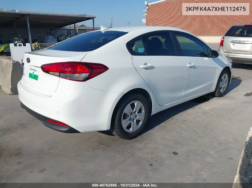 2017 Kia Forte Lx VIN: 3KPFK4A7XHE112475 Lot: 40762895