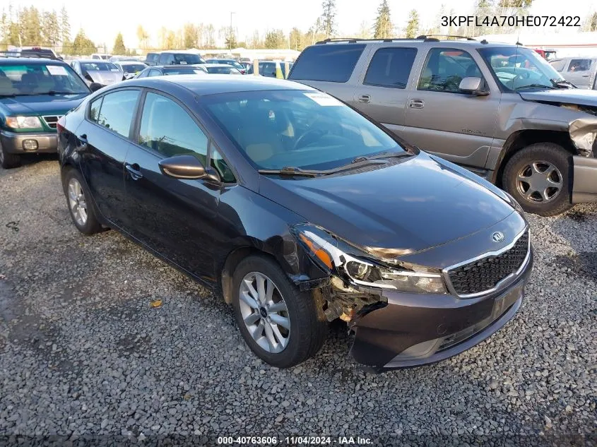 2017 Kia Forte Lx VIN: 3KPFL4A70HE072422 Lot: 40763606