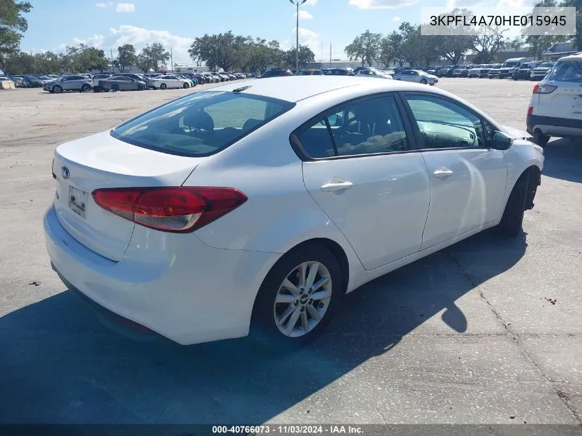 2017 Kia Forte Lx VIN: 3KPFL4A70HE015945 Lot: 40766073