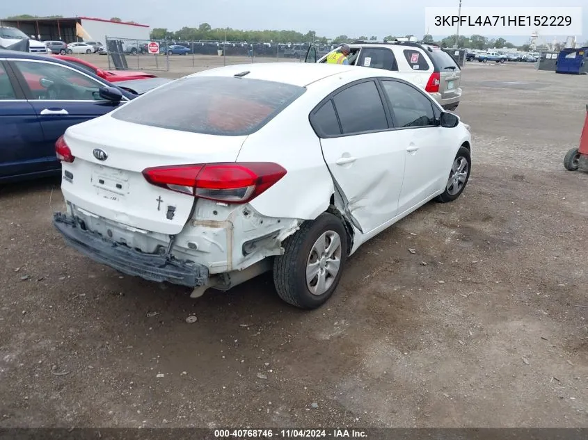 2017 Kia Forte Lx VIN: 3KPFL4A71HE152229 Lot: 40768746