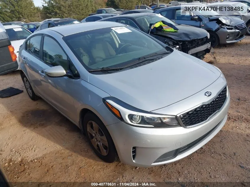 2017 Kia Forte Lx VIN: 3KPFK4A70HE138485 Lot: 40778631