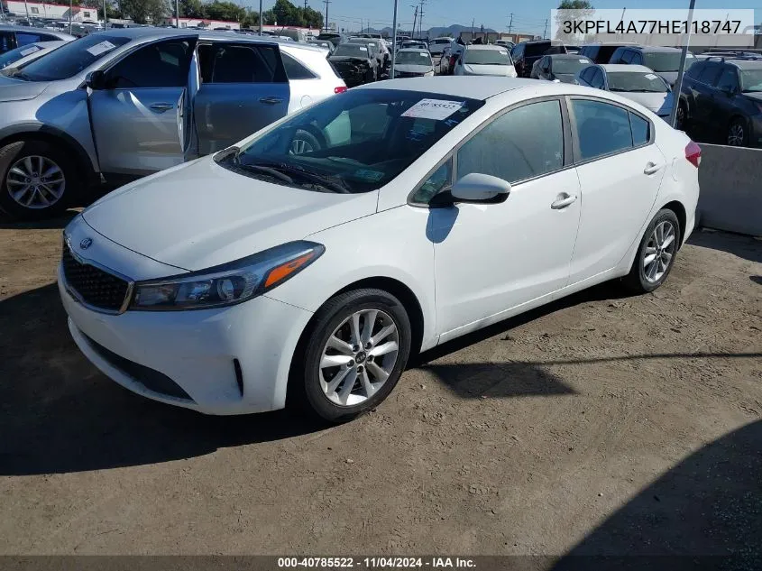 2017 Kia Forte S VIN: 3KPFL4A77HE118747 Lot: 40785522