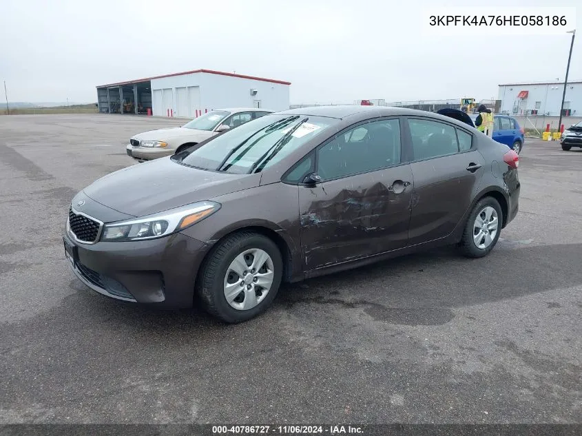 2017 Kia Forte Lx VIN: 3KPFK4A76HE058186 Lot: 40786727