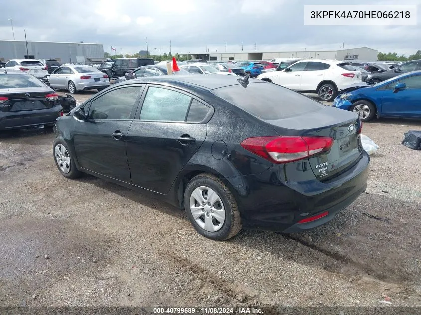 2017 Kia Forte Lx VIN: 3KPFK4A70HE066218 Lot: 40799589