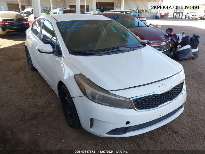 2017 Kia Forte Lx VIN: 3KPFK4A70HE091491 Lot: 40817673