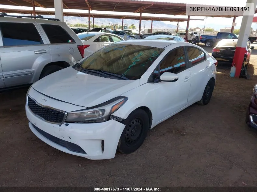 2017 Kia Forte Lx VIN: 3KPFK4A70HE091491 Lot: 40817673