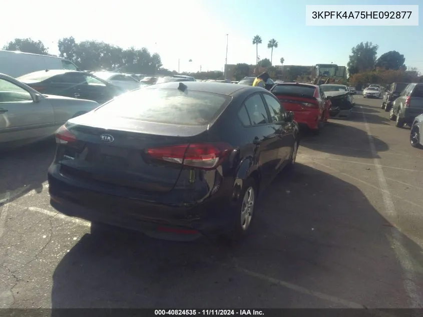 2017 Kia Forte Lx VIN: 3KPFK4A75HE092877 Lot: 40824535