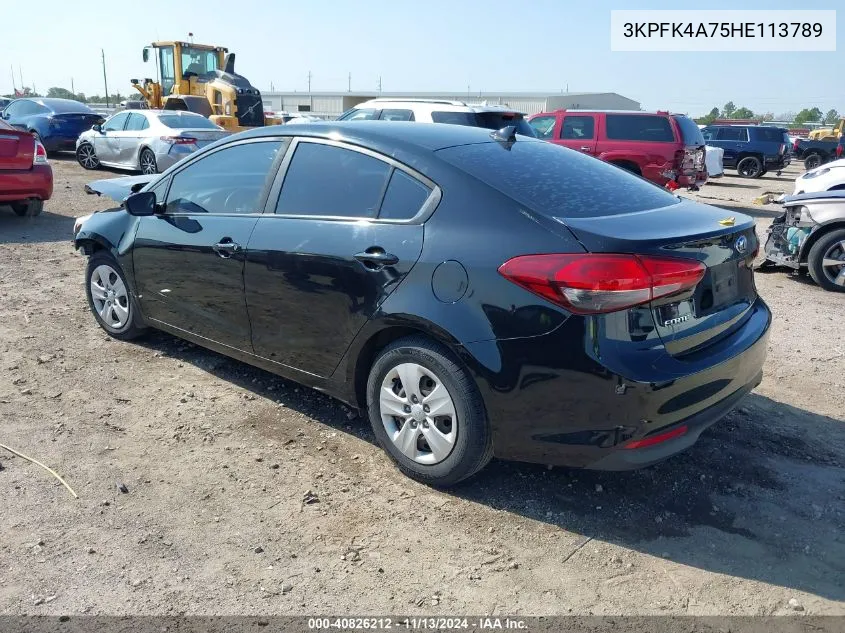 2017 Kia Forte Lx VIN: 3KPFK4A75HE113789 Lot: 40826212