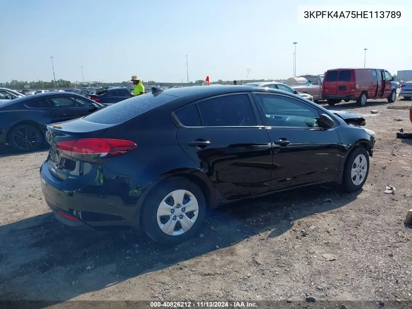 2017 Kia Forte Lx VIN: 3KPFK4A75HE113789 Lot: 40826212