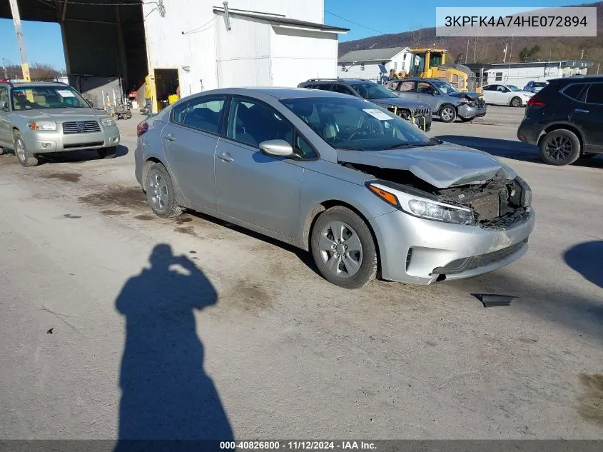 2017 Kia Forte Lx VIN: 3KPFK4A74HE072894 Lot: 40826800