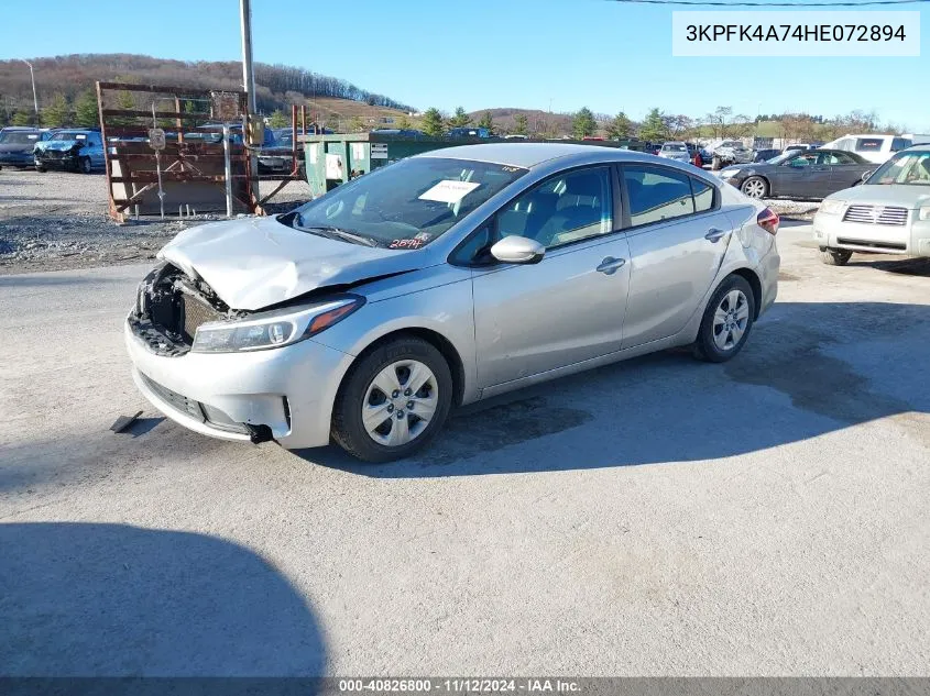 2017 Kia Forte Lx VIN: 3KPFK4A74HE072894 Lot: 40826800