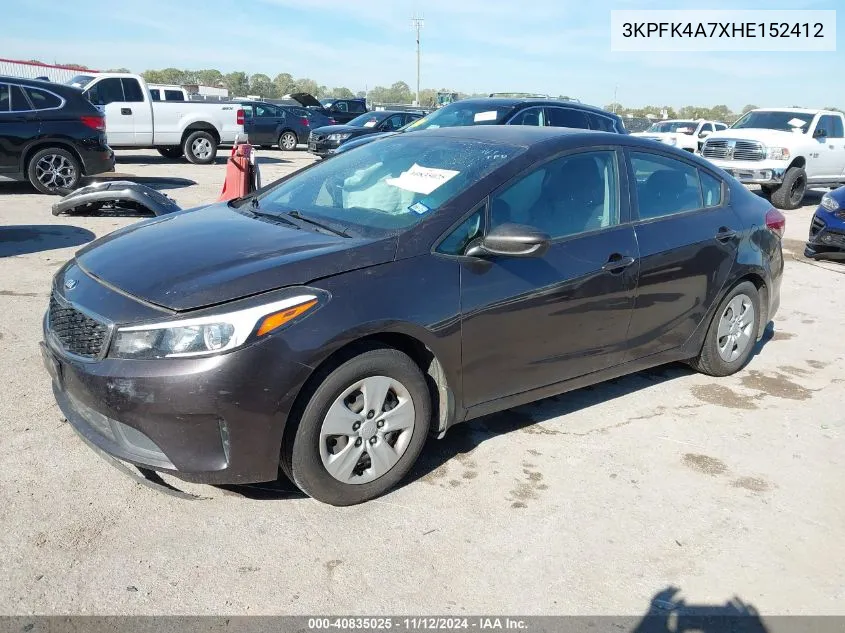 2017 Kia Forte Lx VIN: 3KPFK4A7XHE152412 Lot: 40835025