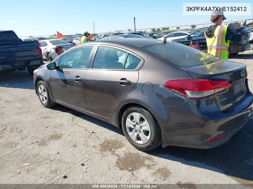 2017 Kia Forte Lx VIN: 3KPFK4A7XHE152412 Lot: 40835025