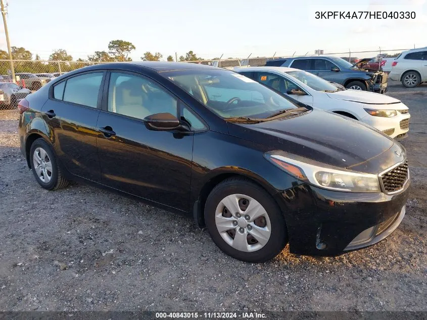 2017 Kia Forte Lx VIN: 3KPFK4A77HE040330 Lot: 40843015