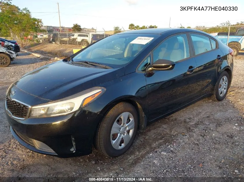 2017 Kia Forte Lx VIN: 3KPFK4A77HE040330 Lot: 40843015